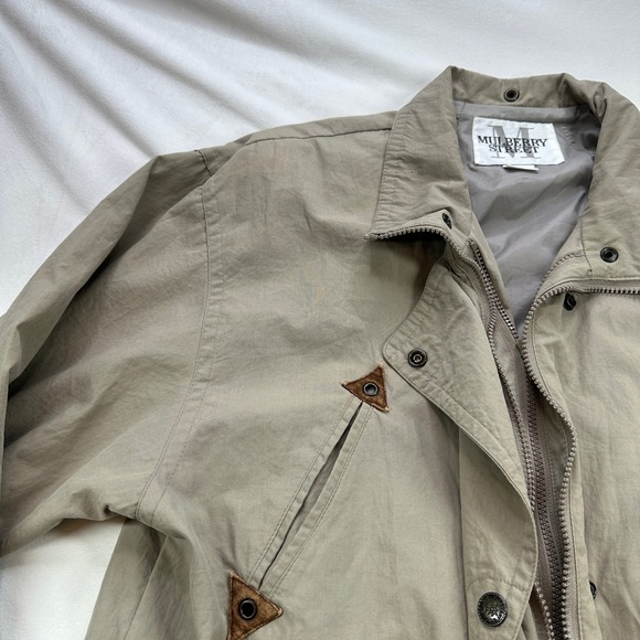 MULBERRY STREET Khaki Utility Jacket Tan Vintage Y2K Button‎ Snap Pockets S - Picture 4 of 16